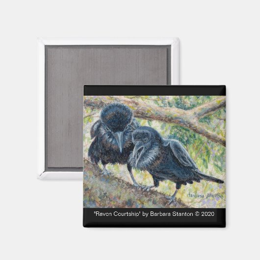 Raven Courtship Magnet (Vorderseite/Rückseite)