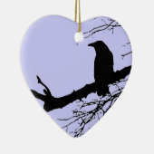 Raven Cracked Heart Keramik Ornament (Rechts)