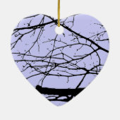 Raven Cracked Heart Keramik Ornament (Hinten)