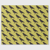 Raven Creepy Crow Bright Gothic Ink Art Geschenkpapier (Flach)