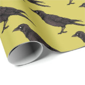 Raven Creepy Crow Bright Gothic Ink Art Geschenkpapier (Rolleneckpunkt)
