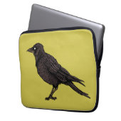 Raven Creepy Crow Bright Gothic Ink Art Laptopschutzhülle (Vorderseite Links)