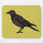 Raven Creepy Crow Bright Gothic Ink Art Mousepad (Vorne)