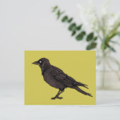 Raven Creepy Crow Bright Gothic Ink Art Postkarte (Stehend Vorderseite)