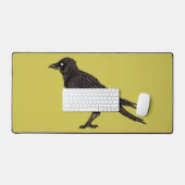 Raven Creepy Crow Bright Gothic Ink Art Schreibtischunterlage (Tastatur & Maus)