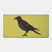 Raven Creepy Crow Bright Gothic Ink Art Schreibtischunterlage (Vorderseite)