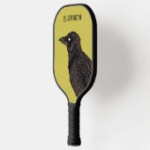 Raven Creepy Crow Bright Gothic Tinte Art Name Pickleball Schläger (Links)