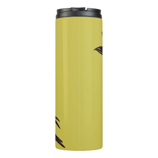 Raven Creepy Crow Bright Gothic Tinte Art Name Thermosbecher (Rückseite)