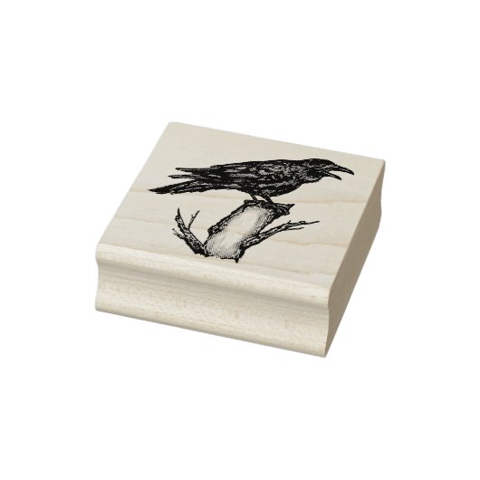 Raven Crow auf Branchentücher und Tinte Zeichne Ha Gummistempel (Stempel)