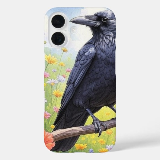 Raven Crow auf Zweig Case-Mate iPhone Hülle (Rückseite)