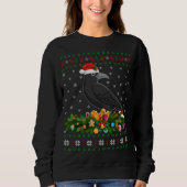 Raven Crow Bird Lover Xmas Weihnachtsmannmütze Ugl Sweatshirt (Vorderseite)