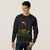 Raven Crow Bird Lover Xmas Weihnachtsmannmütze Ugl Sweatshirt (Vorne ganz)