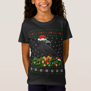 Raven Crow Bird Lover Xmas Weihnachtsmannmütze Ugl T-Shirt