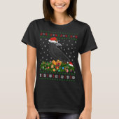 Raven Crow Bird Lover Xmas Weihnachtsmannmütze Ugl T-Shirt (Vorderseite)