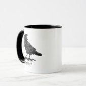 Raven Crow Black Bird Animal Art Individuelle Name Tasse (Vorderseite Links)