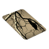 Raven Crow Black Bird Silver Tree Photo Magnet (Rechte Seite)
