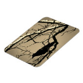 Raven Crow Black Bird Silver Tree Photo Magnet (Linke Seite)