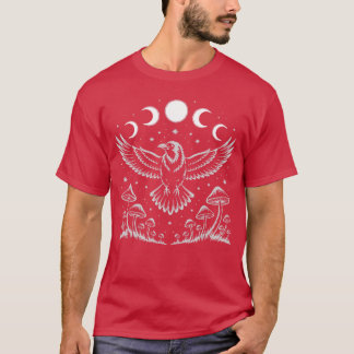 Raven Crow Blackbird Witchcore Mystical Moon T-Shirt