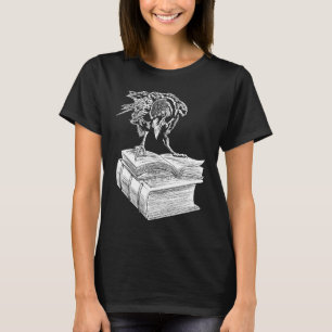 Raven Crow Book Ästhetik Dark Academia Bookworm T-Shirt