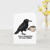 Raven Crow Coffee Funny Hallo Dunkelheit Karte (Gelbe Blume)