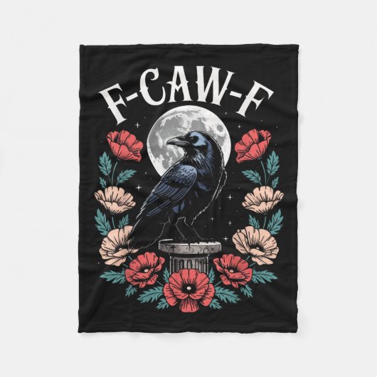 Raven Crow F-craw-f Halloween Bird Fcawf Gothic Sp Fleecedecke (Vorderseite)