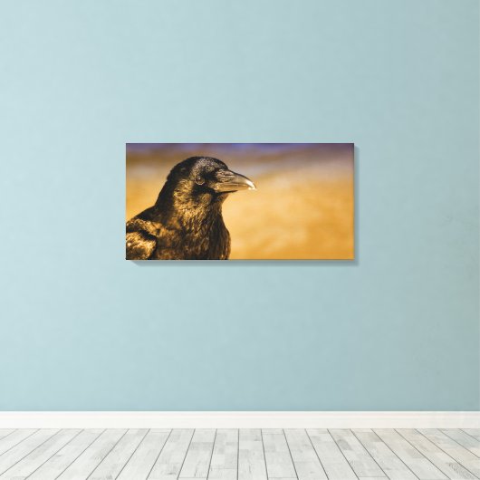 Raven Crow Gothic Fantasy Black Bird Nature Leinwanddruck (Insitu (Holzboden))