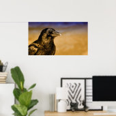 Raven Crow Gothic Fantasy Black Bird Nature Poster (Heimbüro)