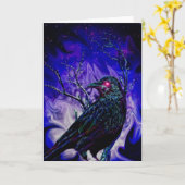 Raven/Crow Greeting Card Karte (Gelbe Blume)