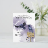 Raven Crow Halloween-Ankündigung Postkarte (Stehend Vorderseite)