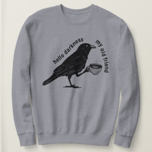 Raven Crow Kaffee Herbst   Niemals Mehr Poe Gotisc Sweatshirt