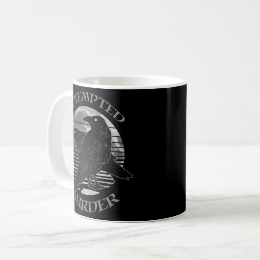 Raven Crow versuchte Murder Moon Wiccan Pagan Kaffeetasse (Vorderseite Links)