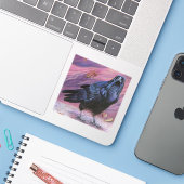 Raven Custom-Cut Vinyl Sticker (Laptop mit iPhone)