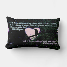 Raven Dark Liebe knackte glühendes Herz mit Zitate Lendenkissen