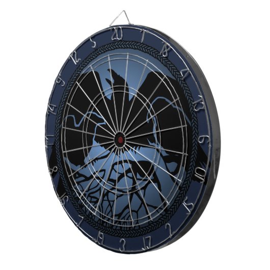 Raven Dartboard Cool Tribal Raven Art Dartboard Dartscheibe (Vorderseite rechts)