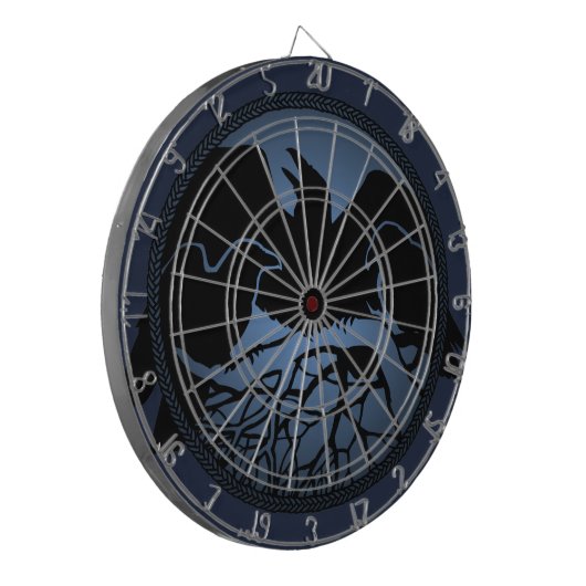 Raven Dartboard Cool Tribal Raven Art Dartboard Dartscheibe (Vorderseite Links)