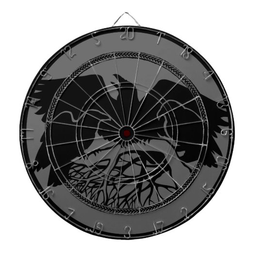 Raven Dartboard Cool Tribal Raven Art Dartboard Dartscheibe (vorne)
