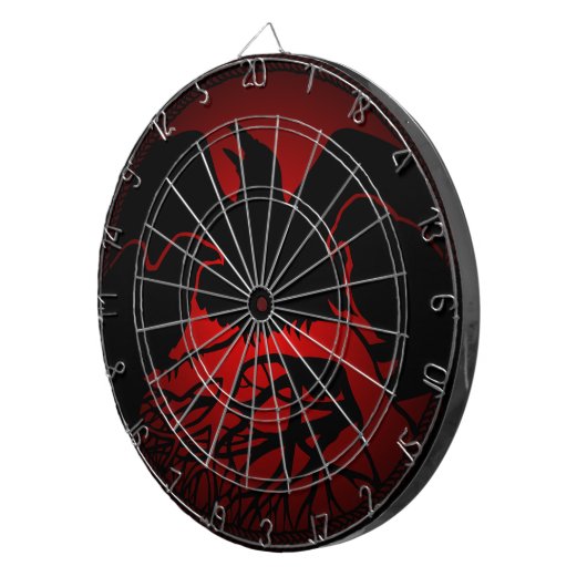 Raven Dartboard Coole Tribal Art - Geschenke Dartb Dartscheibe (Vorderseite rechts)