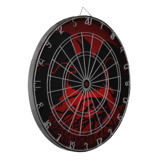Raven Dartboard Coole Tribal Art - Geschenke Dartb Dartscheibe (Vorderseite Links)