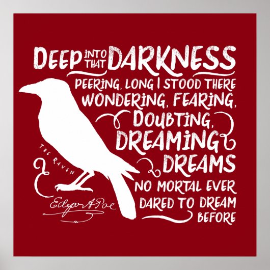 Raven (Deep Into That Darkness) by Edgar Allan Poe Poster (Vorne)
