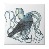 Raven Dreams of the Octopus Fliese (Vorderseite)