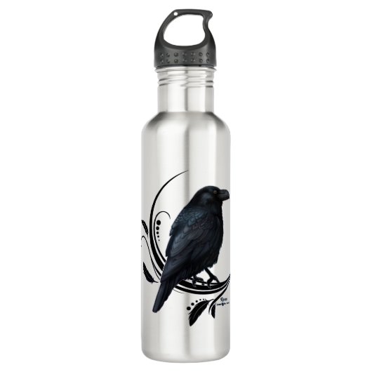 Raven Edelstahlflasche (Vorderseite)