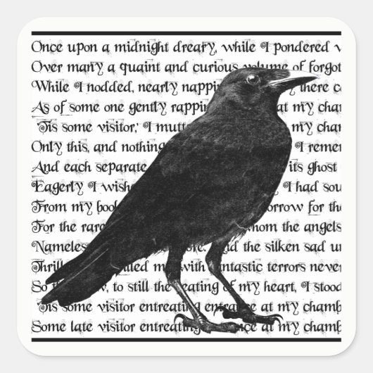 Raven Edgar Allan Poe Stickers (Vorderseite)