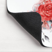 Raven Elegante Monogram Gotische Rose Wasserfarben Mousepad (Ecke)