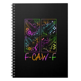 Raven F-Caw-F Bunt Neon-Goth-Vogel Lustig Notizblock