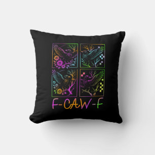 Raven F-Caw-F Bunt Neon-Gotik-Vogel Lustig Kissen