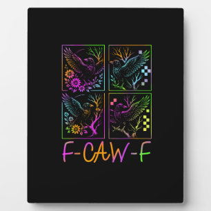 Raven F-Caw-F Bunter Neon-Goth-Vogel Lustig  Fotoplatte