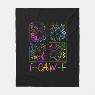 Raven F-Caw-F Buntes Neon-Gotik-Vogel Lustig Fleecedecke