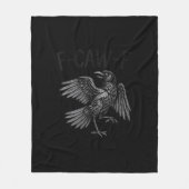 Raven F-Caw-F Funny Raven Quote Fleecedecke (Vorderseite)