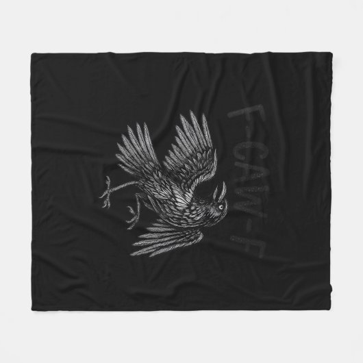 Raven F-Caw-F Funny Raven Quote Fleecedecke (Vorderseite (Horizontal))