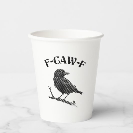 Raven F-CAW-F Halloween Minimalistisch Pappbecher (Vorderseite)